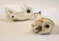 Vintage Siamese Cats One Sitting One Laying 6 1/4" Tall and 6 3/4" Long Porcelain Figurines Set of 2 Made in Japan
