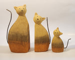 Cat Family of 3 Terracotta Figurines