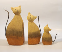 Cat Family of 3 Ceramic Figurines