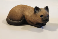 1981 Sandicast Brue Brown Cat 7 1/2" Long Sand Figurine