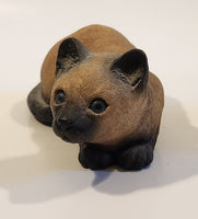 1981 Sandicast Brue Brown Cat 7 1/2" Long Sand Figurine