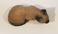 1981 Sandicast Brue Brown Cat 7 1/2" Long Sand Figurine