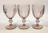 Vintage Libbey Duratuff Purple Pink 6 3/4" Tall Glass Cup Set of 3 Made in U.S.A.