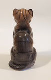 Sitting Brown Cat 7 1/4" Tall Ceramic Figurine Made in Taiwan