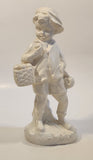 Vintage Boy with Basket of Apples 8 3/4" Chalkware Figurine