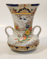 Antique Noritake Birds and Flowers Gold Trimmed 6 5/8" Tall Porcelain Vase