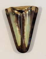 Germany 319 Glazed Pottery Brown and Gold Tone Wall Pocket Vase