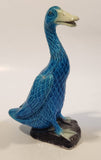 Chinese Peaking Duck Blue Bird 8" Tall Ceramic Figurine