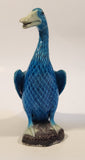 Chinese Peaking Duck Blue Bird 8" Tall Ceramic Figurine