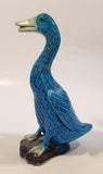 Chinese Peaking Duck Blue Bird 8" Tall Ceramic Figurine