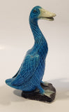 Chinese Peaking Duck Blue Bird 8" Tall Ceramic Figurine