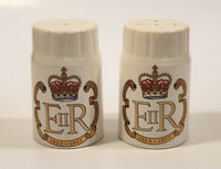 1952-1977 EIIR Queen Elizabeth II 25th Anniversary Silver Jubilee Salt and Pepper Shaker Set