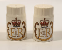 1952-1977 EIIR Queen Elizabeth II 25th Anniversary Silver Jubilee Salt and Pepper Shaker Set