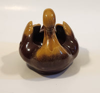 Vintage Blue Mountain Pottery Harvest Gold 5 1/2" Long Drip Glaze Swan Bird Candy Nut Dish