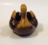 Vintage Blue Mountain Pottery Harvest Gold 5 1/2" Long Drip Glaze Swan Bird Candy Nut Dish