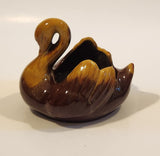 Vintage Blue Mountain Pottery Harvest Gold 5 1/2" Long Drip Glaze Swan Bird Candy Nut Dish