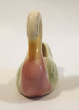 Vintage Pink Green White 5 1/4" Long Swan Bird Planter