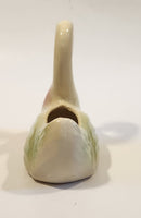 Vintage Pink Green White 5 1/4" Long Swan Bird Planter