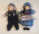 Dutch Boy and Girl Porcelain Bisque Dolls 7 3/4" Tall Set of 2