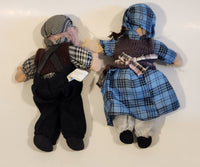 Dutch Boy and Girl Porcelain Bisque Dolls 7 3/4" Tall Set of 2