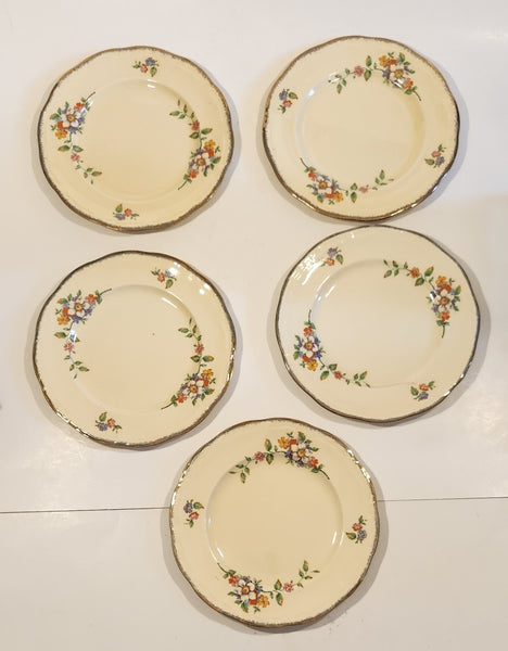 Alfred Meakin England Ryanham Marquis Shape Marigold 6 1/2" Side Plates Set of 5