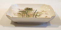 Vintage OMC Otagiri Peacock and Bamboo Gold Trim 8 1/8" Square Plate Dish Made in Japan