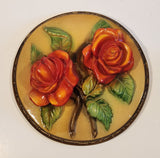 Vintage Devonware Red Roses 7 1/2" 3D Chalkware Wall Hanging