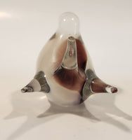 Small Song Bird Smokey Crystal Art Glass Figurine