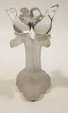 Silvestri Clear Art Glass Kissing Love Birds on Small Frosted Glass Branch Trunk 5 3/4" Sculpture