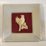 Vintage Devonware Genuine Hand Painted Song Bird 9 3/4" x 9 3/4" Chalkware Wall Hanging Made in Canada