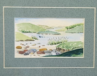 1994 Small Duck Pond Watercolor Painting Signed CB Mackay