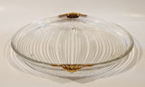 Mikasa Walther West Germany 11 3/4" Gold Trimmed Ribbed Serving Platter