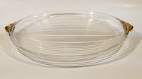 Mikasa Walther West Germany 11 3/4" Gold Trimmed Ribbed Serving Platter