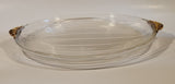 Mikasa Walther West Germany 11 3/4" Gold Trimmed Ribbed Serving Platter