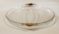 Mikasa Walther West Germany 11 3/4" Gold Trimmed Ribbed Serving Platter