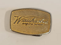 Waukesha Engine Power Small Gold Tone Metal Belt Buckle