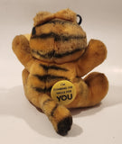 1978, 1981 Dakin Paws Garfield 'I'm Climbing Walls For You' 6 1/2" Tall Toy Plush Stuffed Character with Suction Cup Hanging Missing One Cup