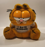 1978, 1981 Dakin Paws Garfield 'I Hate Mondays' 8" Tall Toy Plush Stuffed Character