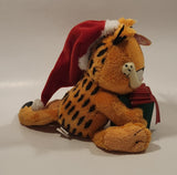 2005 Ty Beanie Babies Paws Garfield Christmas Santa Holding Present 9 1/2" Tall Toy Plush Stuffed Character with Tag