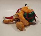 2005 Ty Beanie Babies Paws Garfield Christmas Santa Holding Present 9 1/2" Tall Toy Plush Stuffed Character with Tag