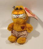 1978 1981 Dakin Paws Garfield Valentines Heart Shorts 7 1/2" Tall Toy Plush Stuffed Character with Tag