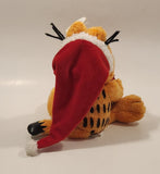 2005 Ty Beanie Babies Paws Garfield Christmas Santa Holding Present 9 1/2" Tall Toy Plush Stuffed Character with Tag