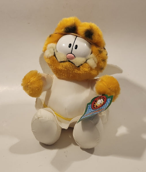 1990 McDonald's M-B Sales Paws Garfield Angel 7" Tall Toy Plush Stuffed Character with Tag