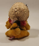 1978 1981 Dakin Paws Garfield Aloha Hawaii with Lei and Straw Hat 6 1/2" Tall Toy Plush Stuffed Character