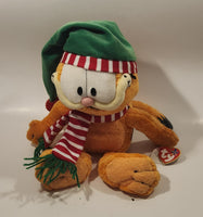 2006 Ty Beanie Buddy Paws Garfield Christmas 12" Tall Toy Plush Stuffed Character with Tag