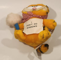 1978 1981 Dakin Paws Garfield Mother's Day Cleaner 'I Don't Do Windows" 9" Tall Toy Plush Stuffed Character with Tag