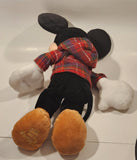 2013 Disney Store Mickey Mouse in Red Plaid Hoodie 17" Tall Toy Plush Stuffed Character