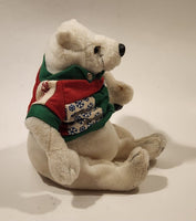 1999 Coca Cola Christmas Polar Bear with Snowflake Sweater 6" Tall Toy Stuffed Plush Mascot