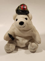 1990s Coca Cola Polar Bear Grey and Black Hat 6" Tall Toy Stuffed Plush Mascot