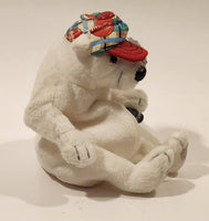 1999 Coca Cola Polar Bear in Plaid Baseball Cap 6" Tall Toy Stuffed Plush Mascot with Tag